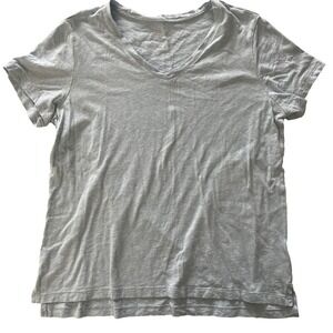 Eddie Bauer Women's Size XL Sky Blue Heather V-Neck T-Shirt‎ Cotton Modal